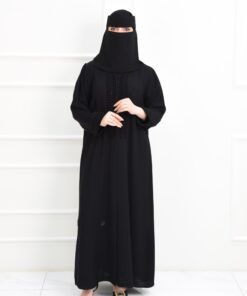 عباية بتفاصيل كسرات  مزينة بالخرز