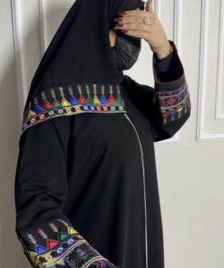 عباية نص كلوش أنيقة تدخيلة ملون-912