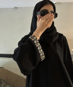 Alternative view of عبايه نص كلوش بتطريز ملون-140