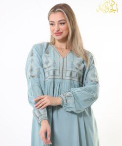 دار الجلابية - جلابية قطن بقصة صدر كسر و تطريز