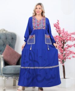 Alternative view of دار الجلابية - عباية قطن بجيبين و تطريز ايتامين سيناوي