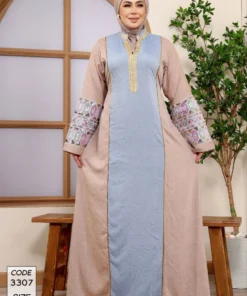 Alternative view of دار الجلابية - عباية كتان بكلفة و تطريز ترتر علي الكم